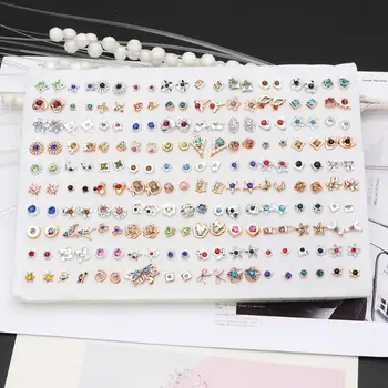

100 Pairs Assorted Styles Polymer Clay Hypoallergenic Stud Earrings Lot for Kids PXPB