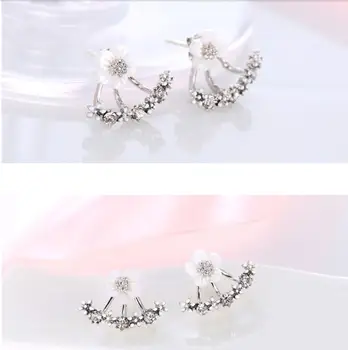 

2020 new girls Large circle earrings Simple rear hanging needle earrings earrings