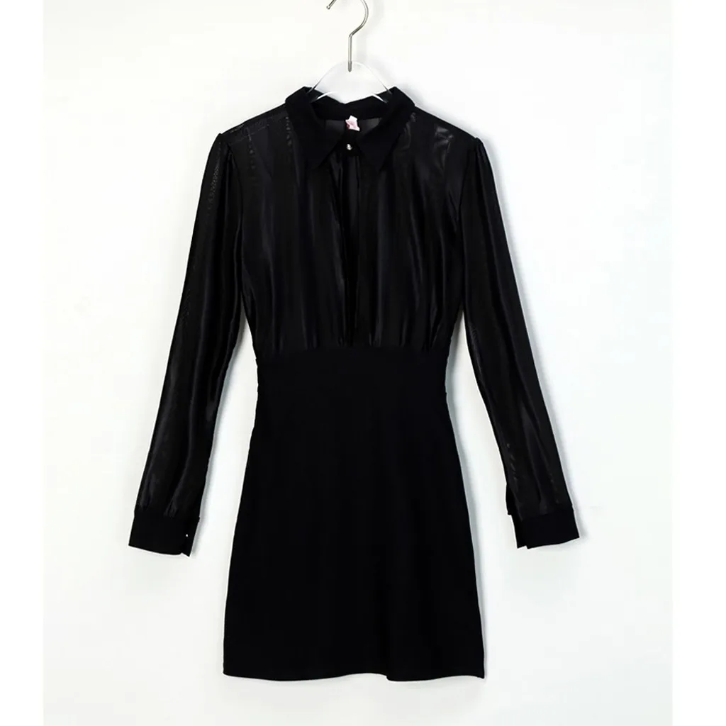 Feitong, модное женское платье, Vestidos, сексуальное, с длинным рукавом, в полоску, сетка, пэчворк, бодикон, повседневное, для работы, платье для женщин