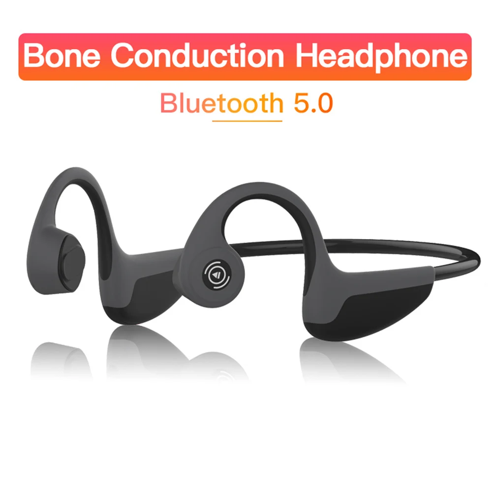 

Bone Conduction Earphones Bluetooth 5.0 Wireless Headset Outdoor Sports with Microphone Sweatproof Handsfree Neckband Earbuds