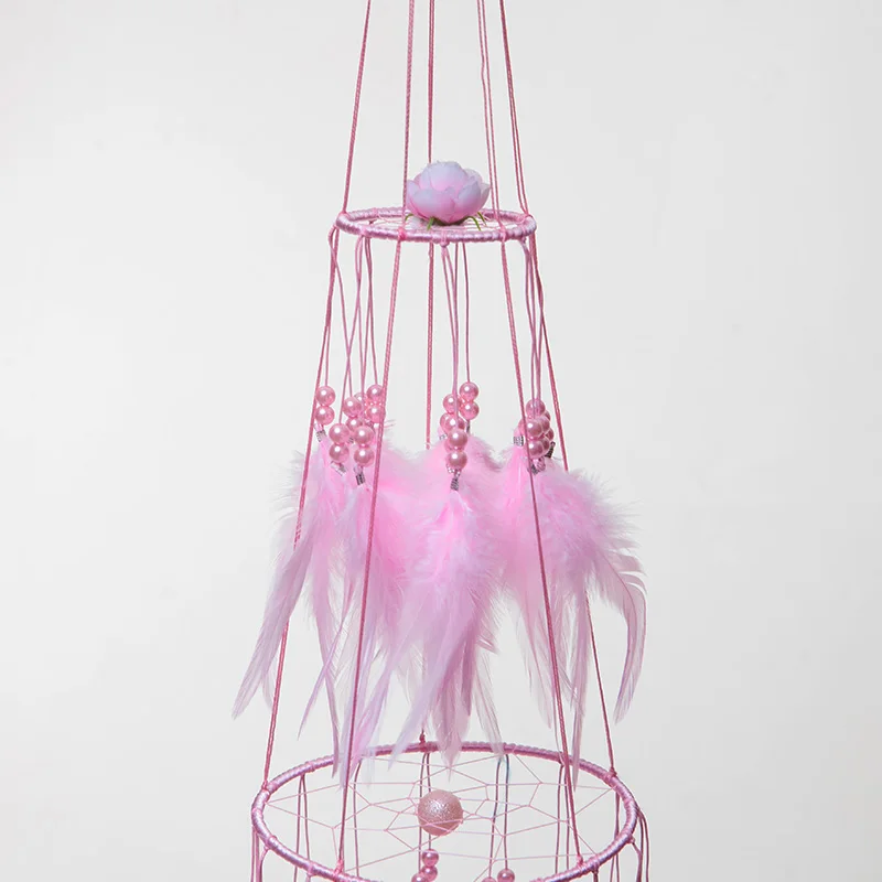 Indian Style Double Dreamcatcher Handmade Wind Chimes Hanging Pendant Dream Catcher Home Wall Art Hangings Decorations
