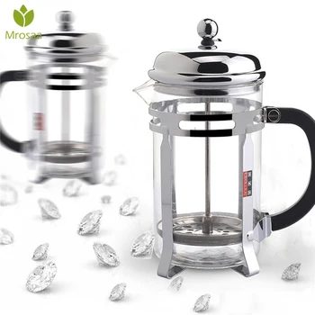 

Hot Sale 350ml Manual Stainless Steel Glass Cafetiere French Filter Pot Presses Coffee Pot Teapot with Filter Wall Kitchen Tool