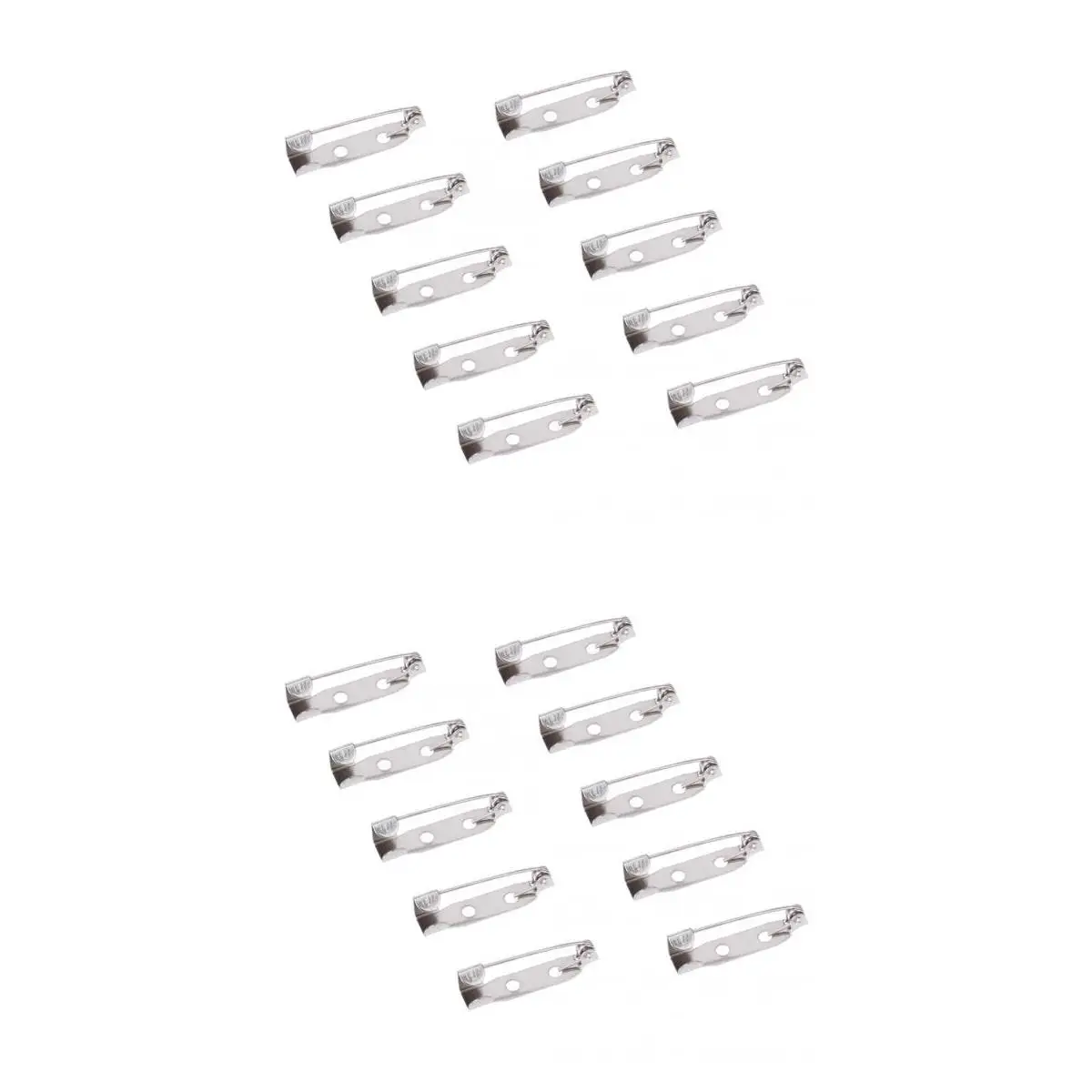 Bulk 100 silver color Brooch Back Safety Catch Bar Pins Badge Sewing Craft Jewelry Tools for Gluing Resining 20mm & 25mm