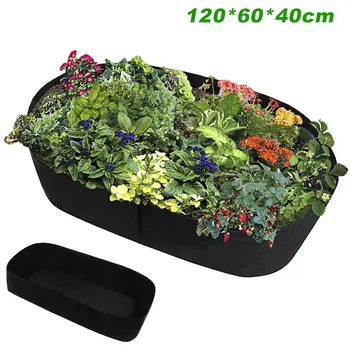 

Grow Bag Garden Bed Anti-Corrosion Outdoor Vegetable Planter Non-woven Fabric Seedling Gallon Tree Handle Rectangle Strawberry