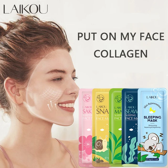 LAIKOU Sakura Seaweed Centella Snail Collagen Sleeping Mask Individual Packaging Nourishing Skin Repair Skin Barrier Face Mask 1