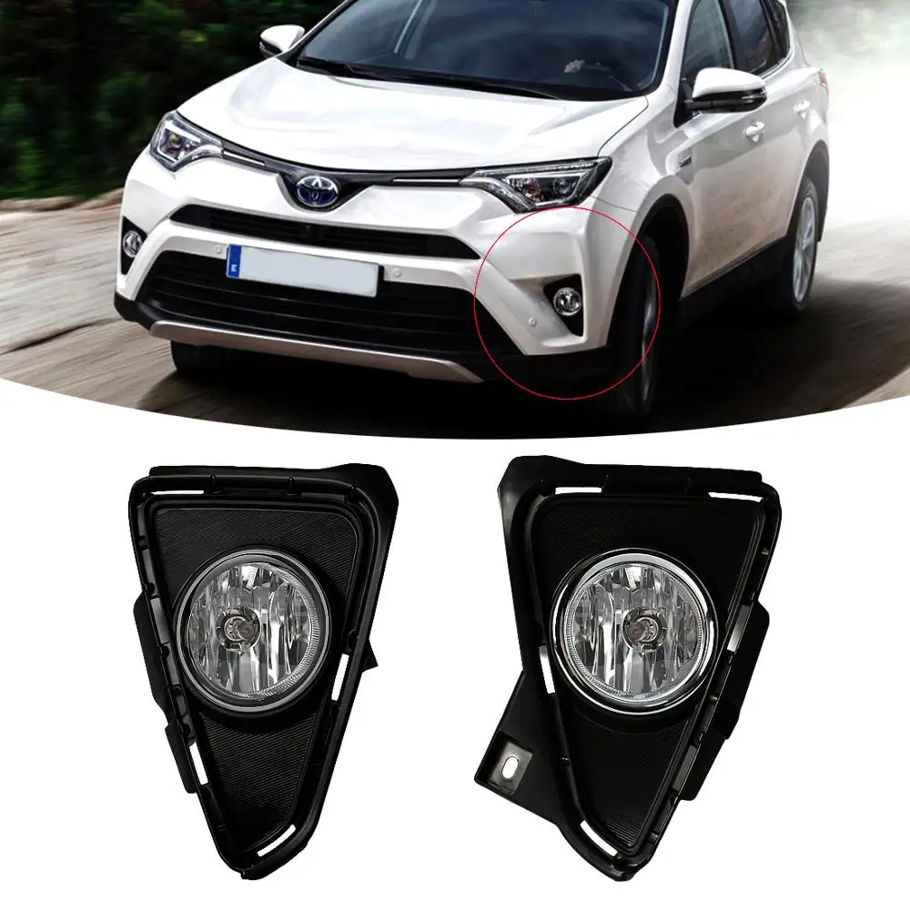 M&ampC For Toyota RAV-4 2016-ON Set Waterproof Fog Light Aseembly With Wire &amp Switch Auto Front Bumper Driving Lamp Accessories |