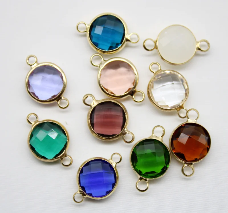 

10pcs Natural stone mix crystal quartz stone pendants Connector Bracelet pendant for DIY Jewelry Making Necklace Accessories