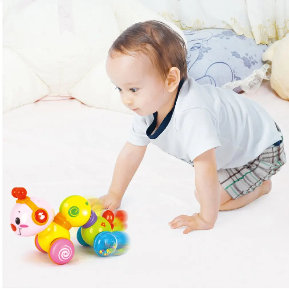 Ползучий червь Красивый Музыкальный Brinquedos Bebe червь пресс функция с музыкой и светильник обучающая игрушка для детей