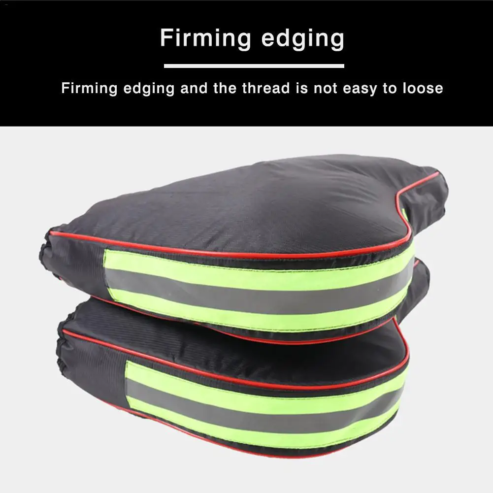 Motorcycle Hand Handlebar Gloves Safety Reflective Strip Windproof Winter Thicken Warmer Motorbike Scooter Handlebar Grip Muffs