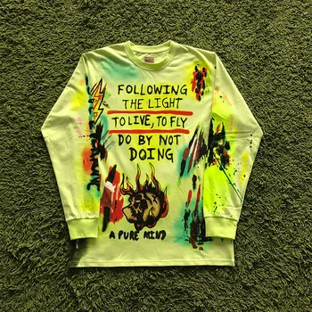 

Kanye West KIDS SEE GHOSTS Long Sleeve T-shirt Season 6 Men Women 1:1 Skull Graffiti Kanye West KIDS SEE GHOSTS T Shirt