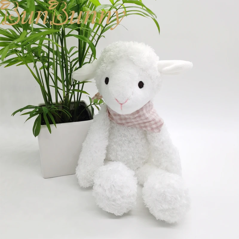

Original Sheep Plush Toys with Scarft Lovely Creative Animal Stuffed Toy Handmade Kawaii Baby snuggle Lamb Soft Toys