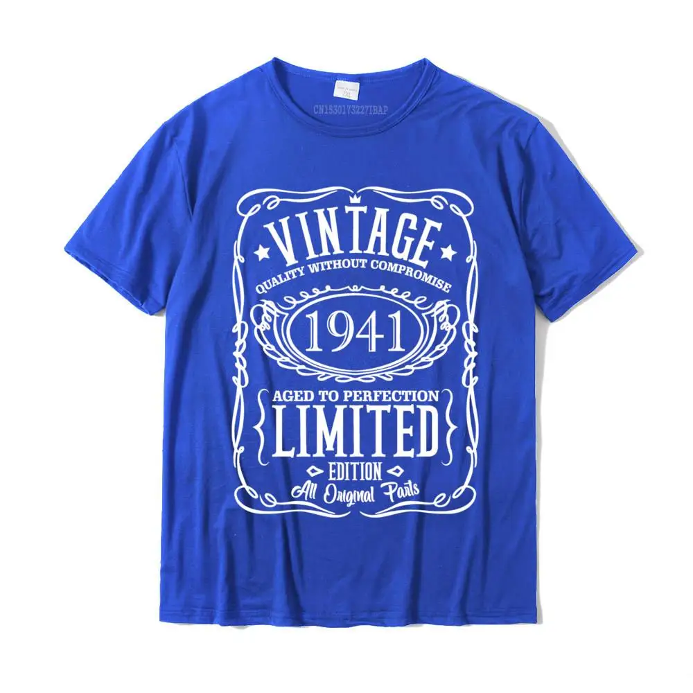 Gift Cotton T Shirts for Men Short Sleeve Classic Tops & Tees Company Thanksgiving Day Round Neck T Shirt Custom 80th Birthday Gift Vintage 1941 T Shirt 80 Years Old Sweatshirt__MZ17268 blue