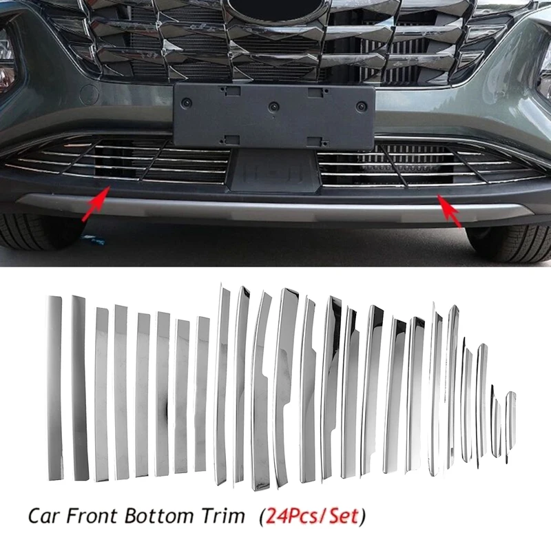 Car Front Bumper Lower Center Grille Trim Strip Hood Grille Trim Strip