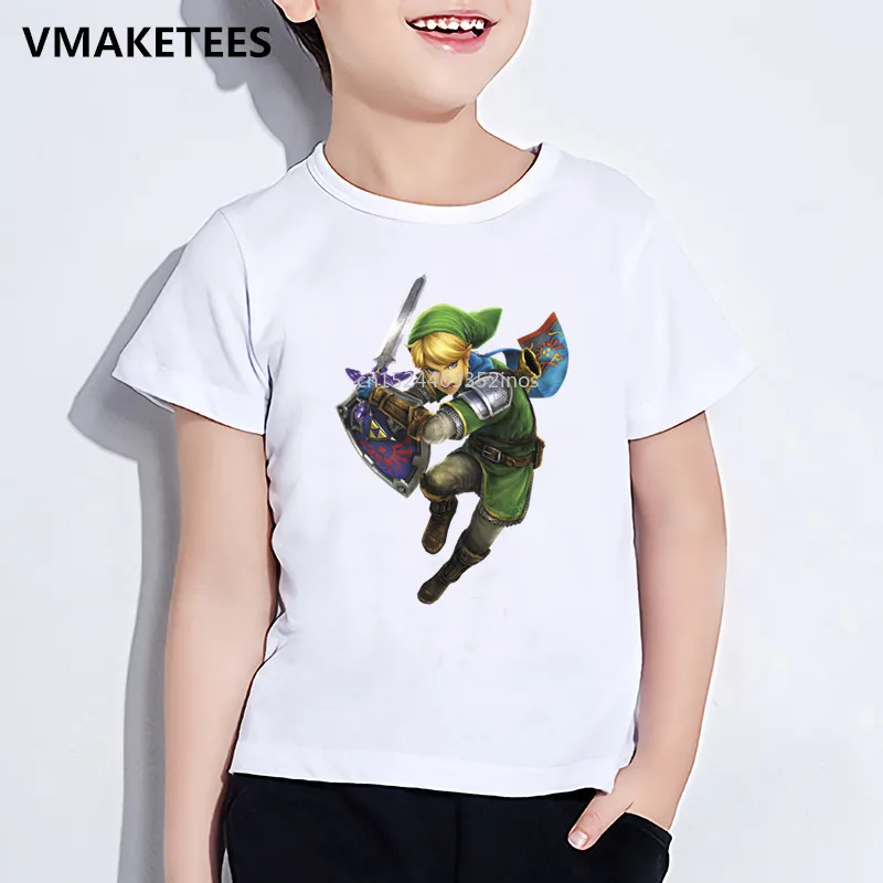 Детская летняя смешная футболка для девочек и мальчиков с рисунком Triforce