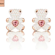 Высокое качество Swa высокого класса Романтические элегантные аксессуары кристалл милый медведь серьги для женщин серьги