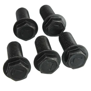 

5Pcs Saw Blade Bolt M8 x 18mm Screw Left Hand Thread Black Metal Hex Head Flange Tool Parts