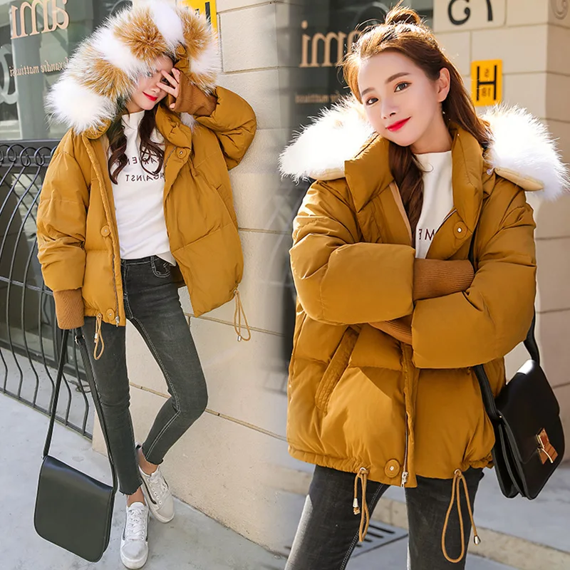 

Cotton-padded Clothes Women's Short 2018 New Style Winter Coat Korean-style Bread fu da Fur Collar down Jacket Cotton-padded Clo