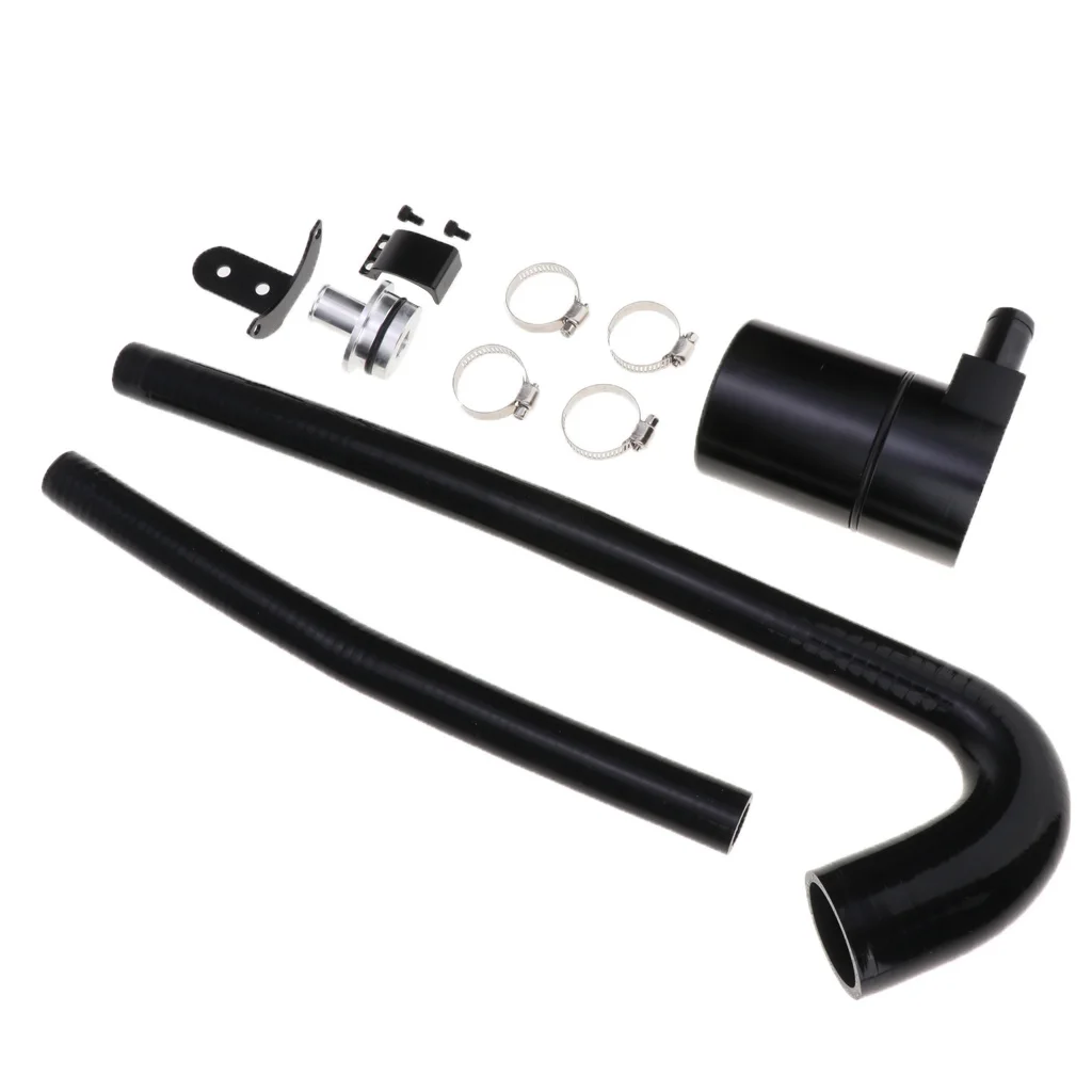 

Hose Universal Black 2-Port Compact Baffled Oil Catch Can W/ O- Set