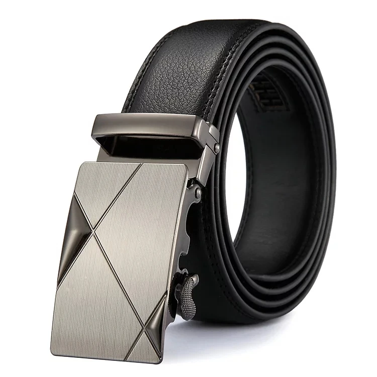 

Men Belt Male Genuine Leather Belt Strap Belts For Men Top Quality Automatic Buckle black Belts Cummerbunds cinturon hombre