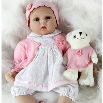 

ZIYIUI Realistic Reborn Baby 22 Inch 55 Cm Lifelike Silicone Doll Girl Wearing A Beautiful Dress For Handmade Gifts