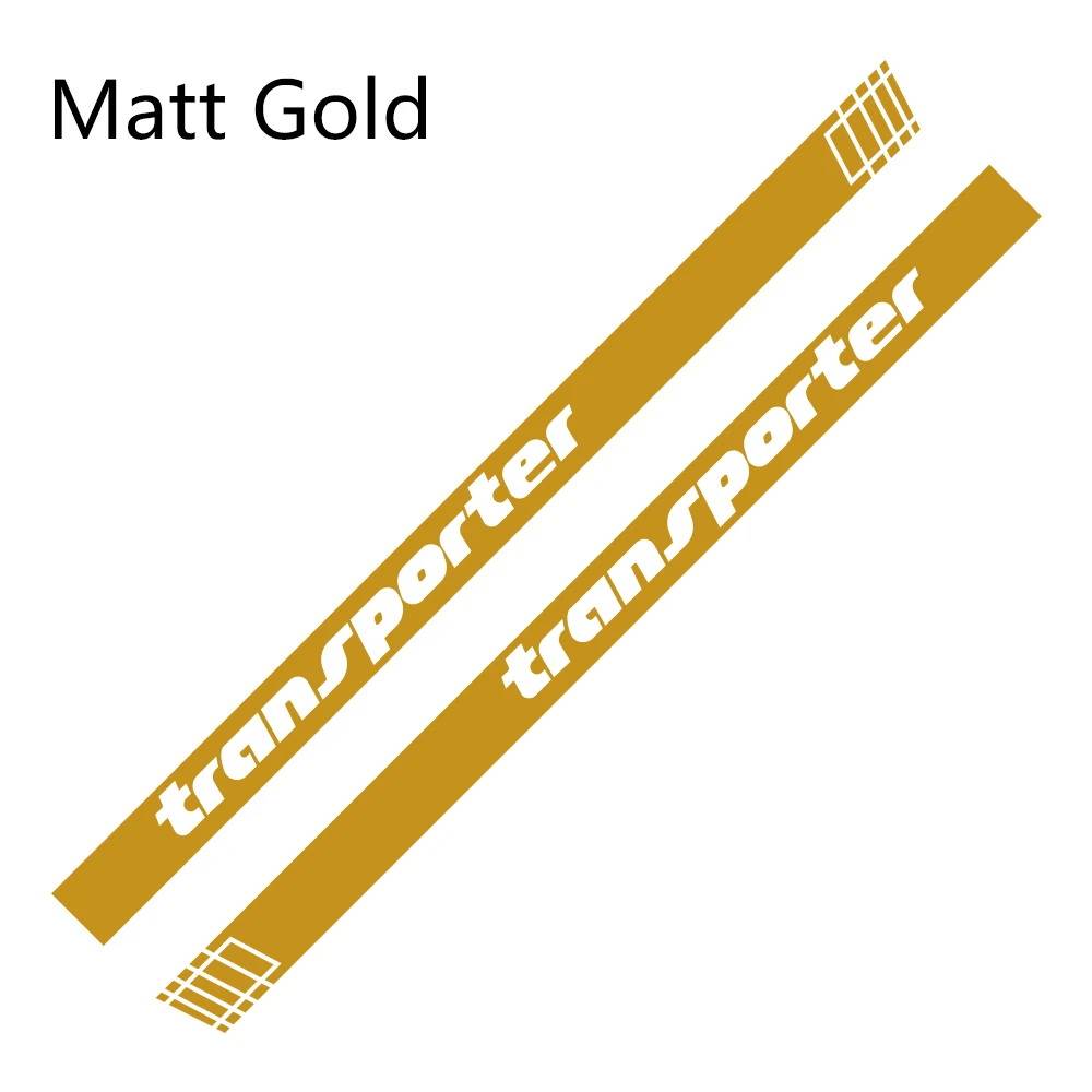 Matt Gold 2 шт. Автомобильная дверь боковая юбка графические полосы наклейки для Volkswagen VW Transporter Multivan T4 T5 T6 Авто Декор наклейки аксессуары - Color Name: Matt Gold