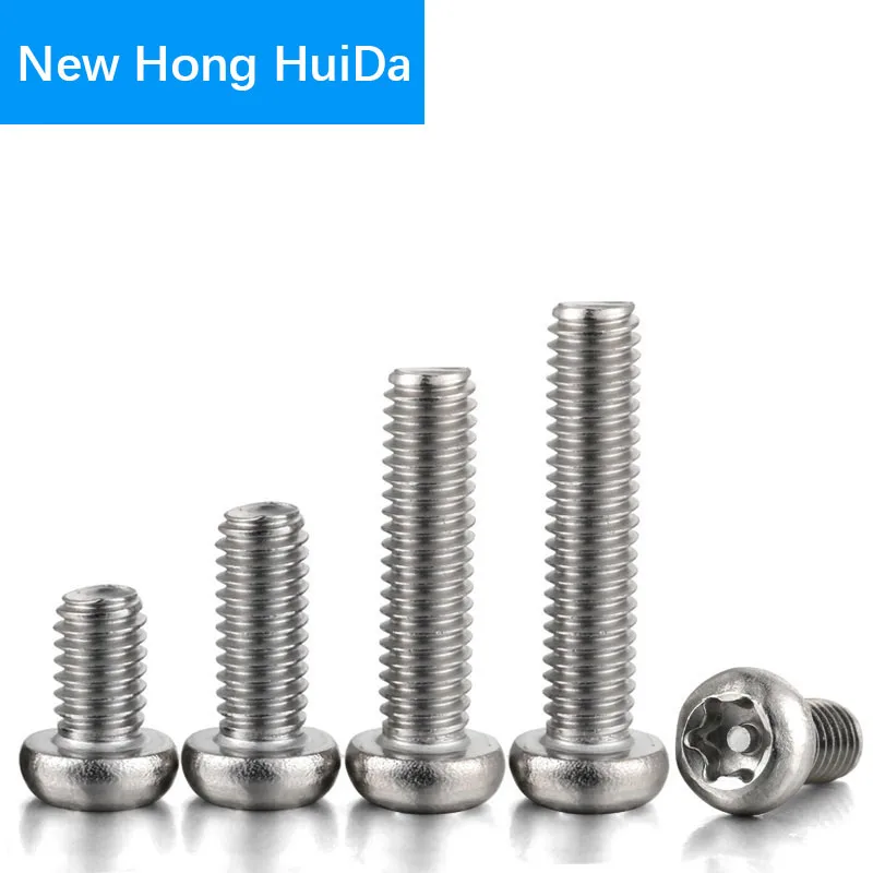 

304 stainless steel Six Lobe Torx Button Pan Round Head with Pin Tamper Proof Anti Theft Security Screw Bolt M3 M4 M5 M6