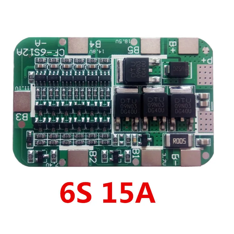 1 шт. 6 S 15A 24 в литиевых защиты доска для 6 Pack 18650 PCB BMS литий-ионный батарея ячейки модуль