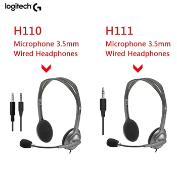 

Logitech H110/H111 Stereo Headset Portable audio and video equipment with Microphone 3.5mm Wired Headphones