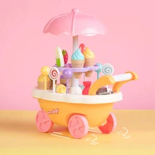Infant Shining Baby Kitchen Toys Children Ice Cream Cart Toy Girl 25PCS Baby Educational Toys Princess Birthday Gift  Girl Toy