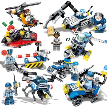

425 Pcs Super Police Building Blocks Figures SWAT Cars Military Soldiers Bricks Toys for Children MOC Bricks
