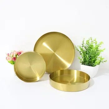 

Stainless Steel Food Trays Oval Metal Jewelry Plate Dessert Cake Tray Desktop Storage Decoration Kitchen Tableware Organize