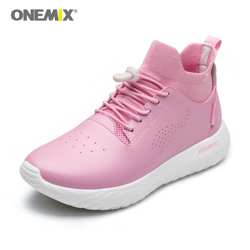 Зимние женские спортивные кроссовки ONEMIX 2020 Уличная обувь мужская Розовая