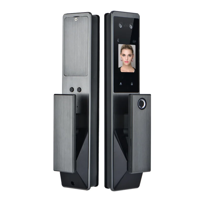 light gray Смарт-замок Tuya, wifi, Дистанционный Замок с отпечатком пальца, умный дверной замок, приложение для блокировки паролем, умный дверной замок, распознавание лица, замок - Цвет: light gray