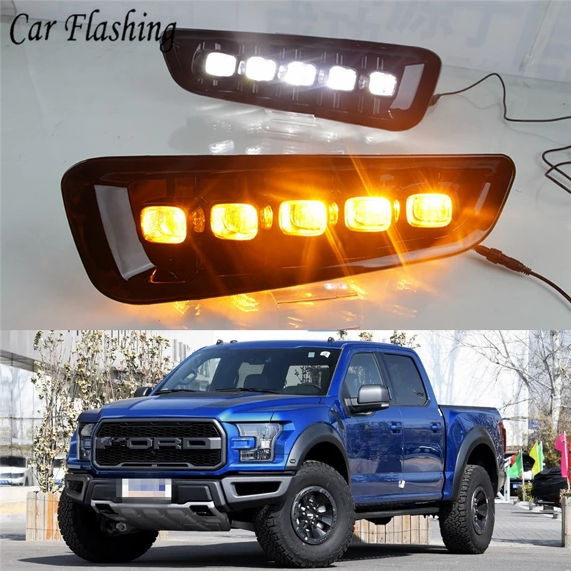 Автомобильная проблесковая 2 шт. DRL светодиодный Габаритные огни для Ford Raptor SVT F150