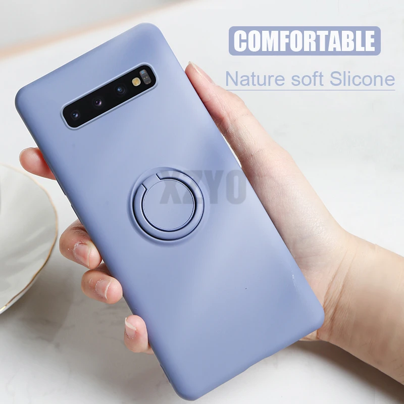 Мягкий силиконовый чехол для samsung Galaxy Note 10 Plus 9 Note9 Note10 S10E S10 E S9 S8 Plus чехол с кольцом и подставкой