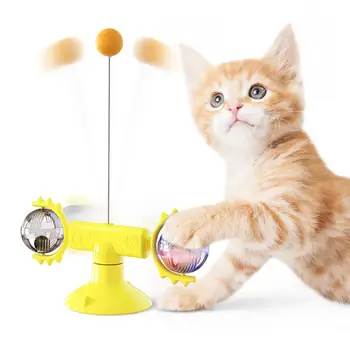 

Turntable Play Game Toys Training Kitten Interactive Toys Supplies Pet Toothbrush Toy Cat Windmill Toy Interactive Turntable