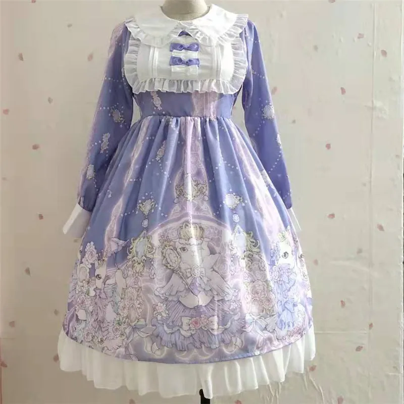 Фиолетовый Harajuku косплей-платье лолиты женское платье мягкие японские игрушки Готический стиль звезда Тюль Kawaii платье Лолита милое платье для девочки - Цвет: Фиолетовый