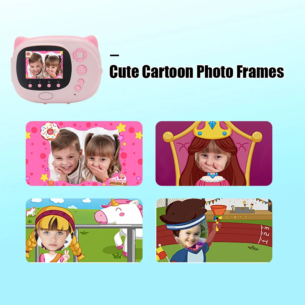 15 MP 1080P HD Mini Cute Children Video Photography Camcorder Photo Camera with 2.4 Inch TFT IPS Screen WiFi Instant Printing