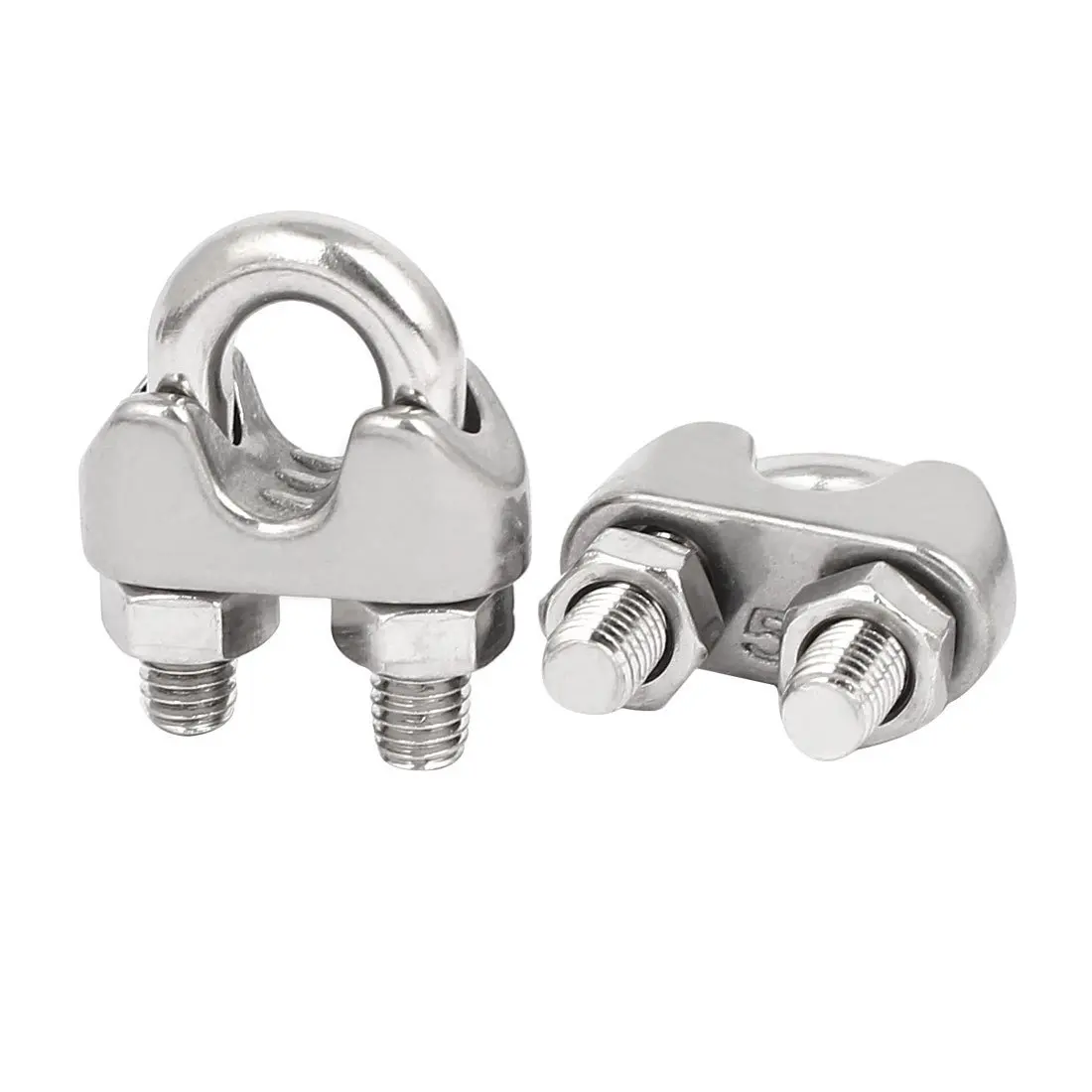 

M5 3/16 Inch 304 Stainless Steel U-Shape Bolt Saddle Clamps Cable Wire Rope Clips 18 PCS