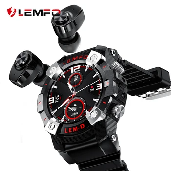 

LEMFO LEMD 2020 Sport Smart Watch TWS Bluetooth Earphone 2In1 360*360 HD Display 350Mah Battery Multi Language Smartwatch Men