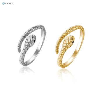 

Kikichicc 925 Sterling Silver Snake Simple Slim Adjustable Ring Women Rock Punk Classic Luxury Special Jewelry In Statement
