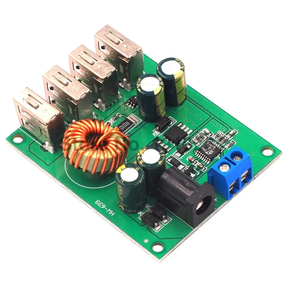 DC-DC понижающий модуль широкий Напряжение 5 V/5A высокое Мощность автомобиля Питание 4USB Выход