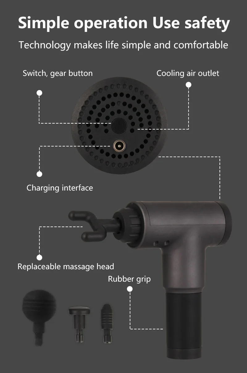 Портативный электронный терапевтическая, для мышц массажный пистолет высокая частота вибрации массаж Theragun расслабления тела Массажер
