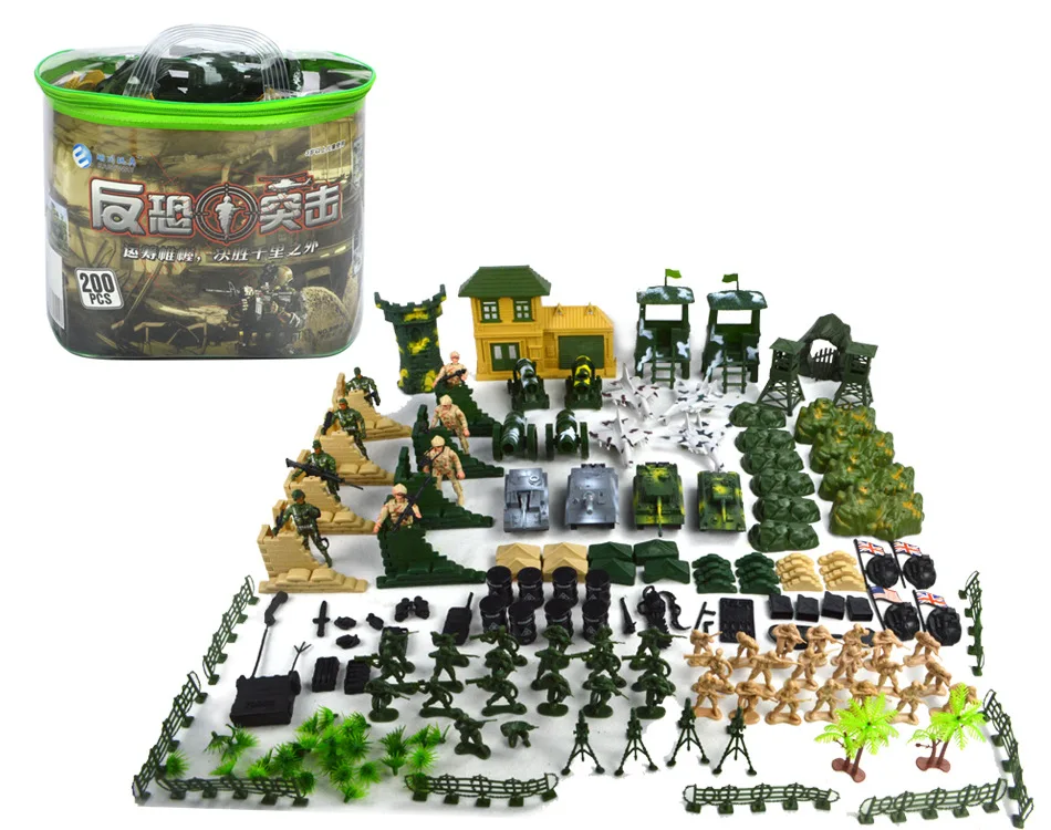 

DIY Soldier Model 200 PCs Accessories Airplane Soldier Military Model Set