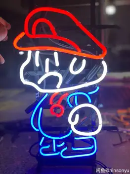 

Customized Game mario Neon Sign Light Sport Shoe Neon Light Real Glass Lamp for Home Bedroom Pub Hotel17inch