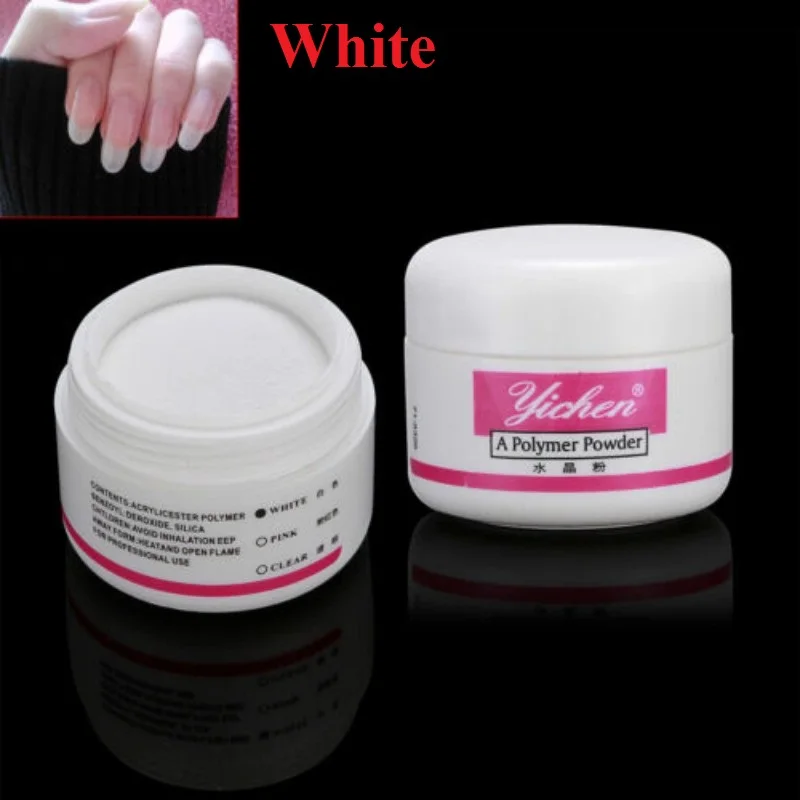 White White Pink Clear 3D Nail Glitter Nail Sculpture Powder Nail Art Design Color Builder Powder Pink Nail Acrylic Powder paznokcie - Цвет: White