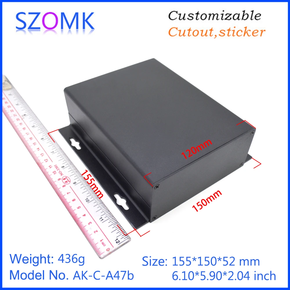 10 шт. 52*150*155 мм szomk настраиваемый корпус из экструдированного алюминия Соединительная коробка szomk алюминиевый корпус pcb дизайн устройства корпус