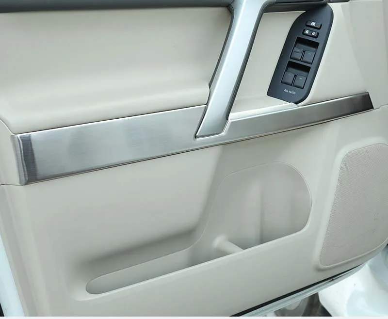 Для Toyota LAND CRUISER PRADO LC150 FJ150 внутренняя отделка двери подлокотник панель крышка из нержавеющей стали авто-Стайлинг Аксессуары