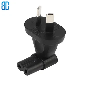 

AU-C7 AU TO IEC320 C7 Bend 90 Degree 2Pin AC Power Adapter Converter Plug Socket Travel Plug Connector for PDU/UPS 7.5A 250V