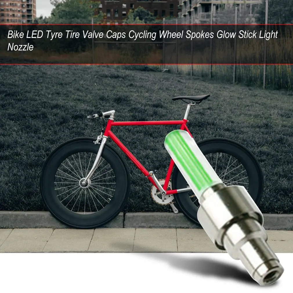 

Bicycle Bike Light Mountain Road LED Tyre Tire Valve Caps Cycling Wheel Spokes Glow Stick Light Gas Nozzle Valve Core